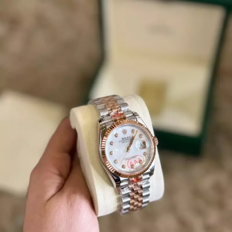 ROLEX SILVER ROSEGOLD WHITE