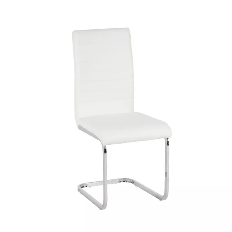 Silla Luo Eco-cuero Blanco cromo
