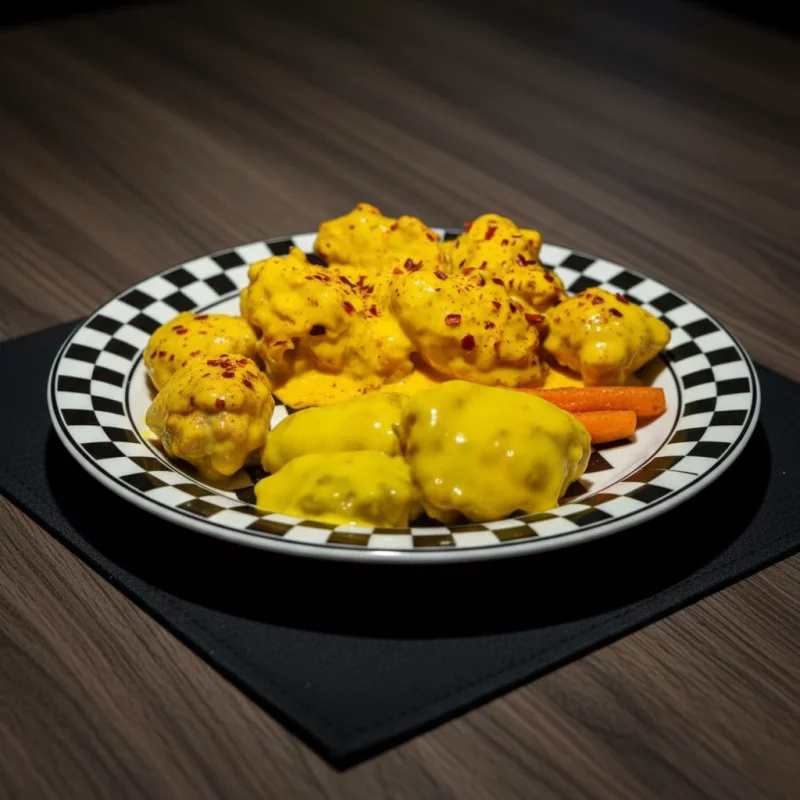 6 ALITAS CHEDDAR & BACON (CON PAPAS)