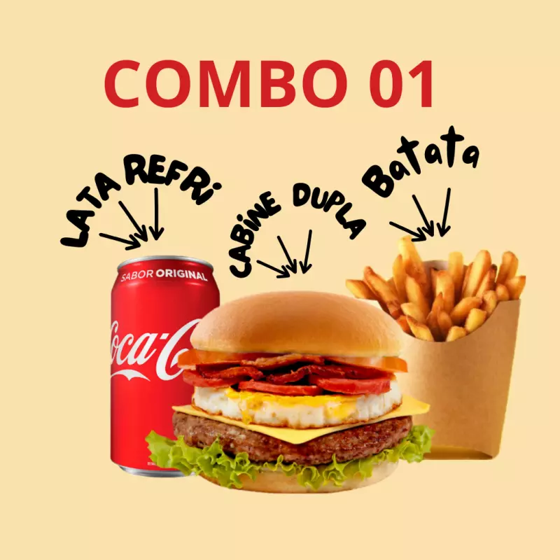 CABINE + BATATA + REFRIGERANTE LATA