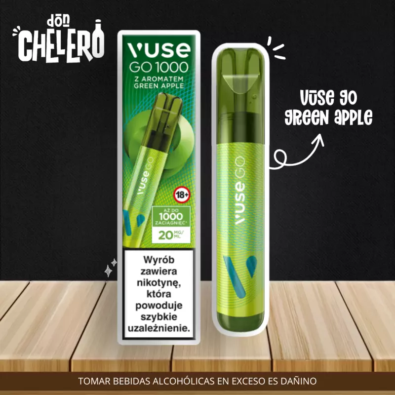 Vape Vuse Go Green Apple 1000 puffs