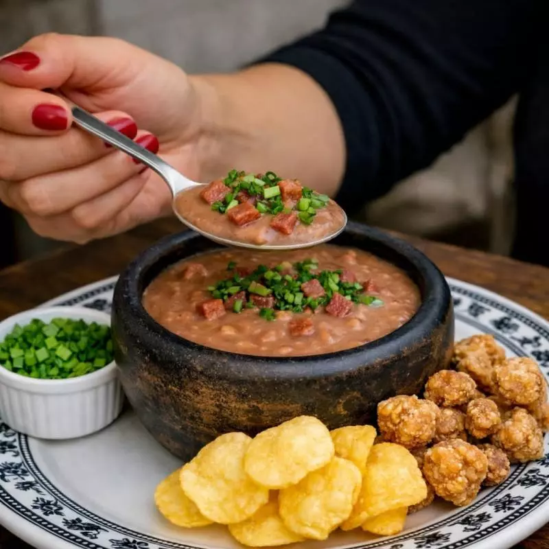 Caldo de feijão.