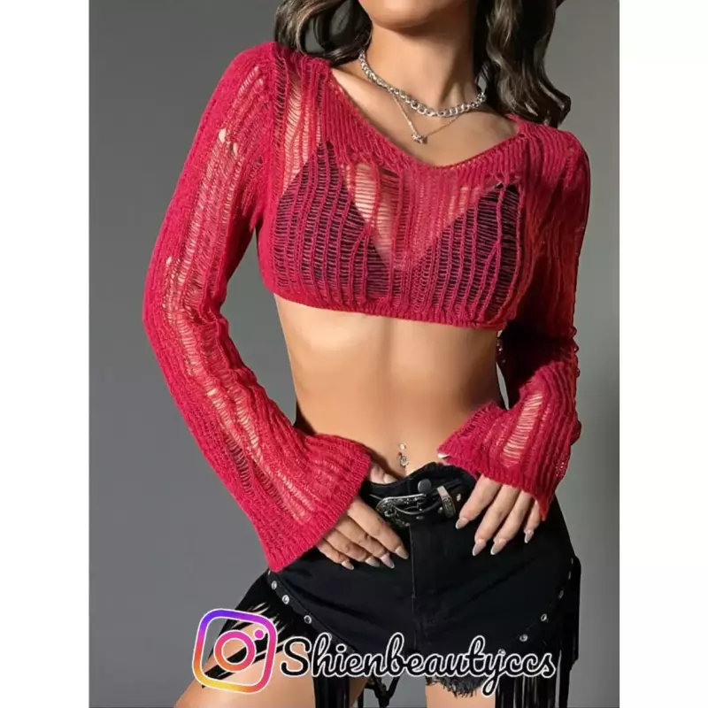 Top de tejido con manga