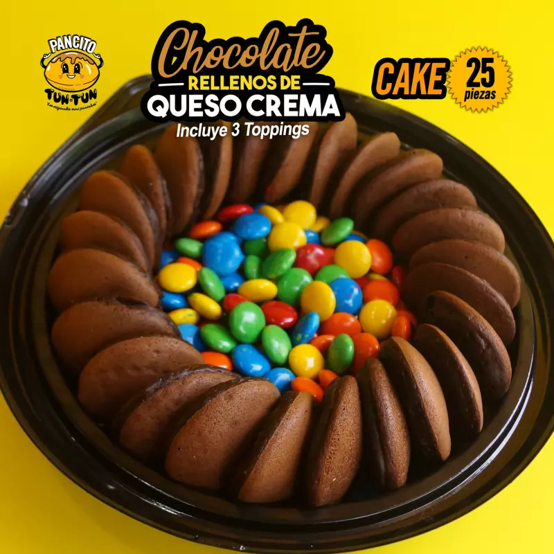 Cake Mini Pancakes de Chocolate Rellenos