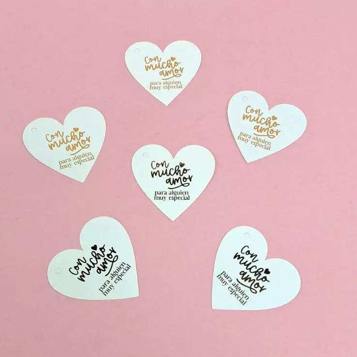 Etiqueta corazón x12