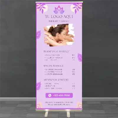 Banner retráctil de aluminio 33x81´´