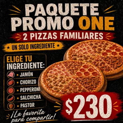 PROMO ONE (2 PIZZAS FAMILIAR)