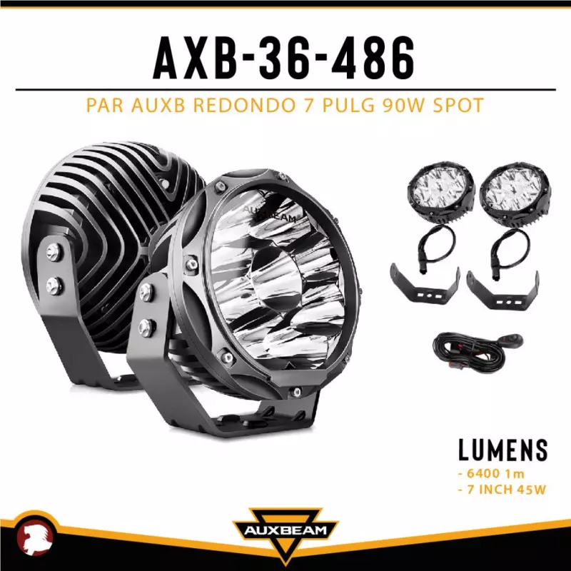 PAR AUXB REDONDO 7 PULG 90W SPOT