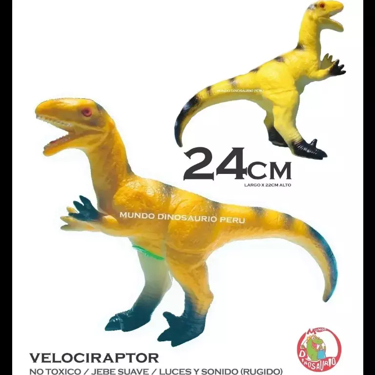 Velociraptor con rugido y luces