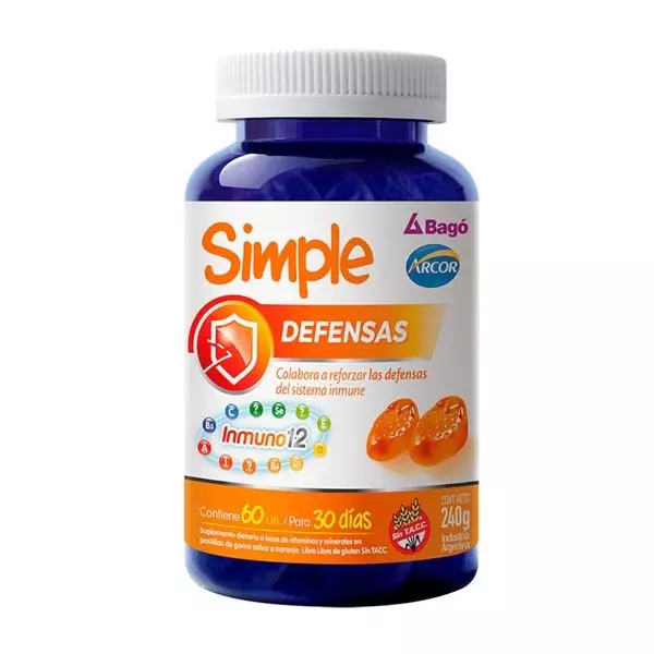 Simple Defensas x 60 gomitas.