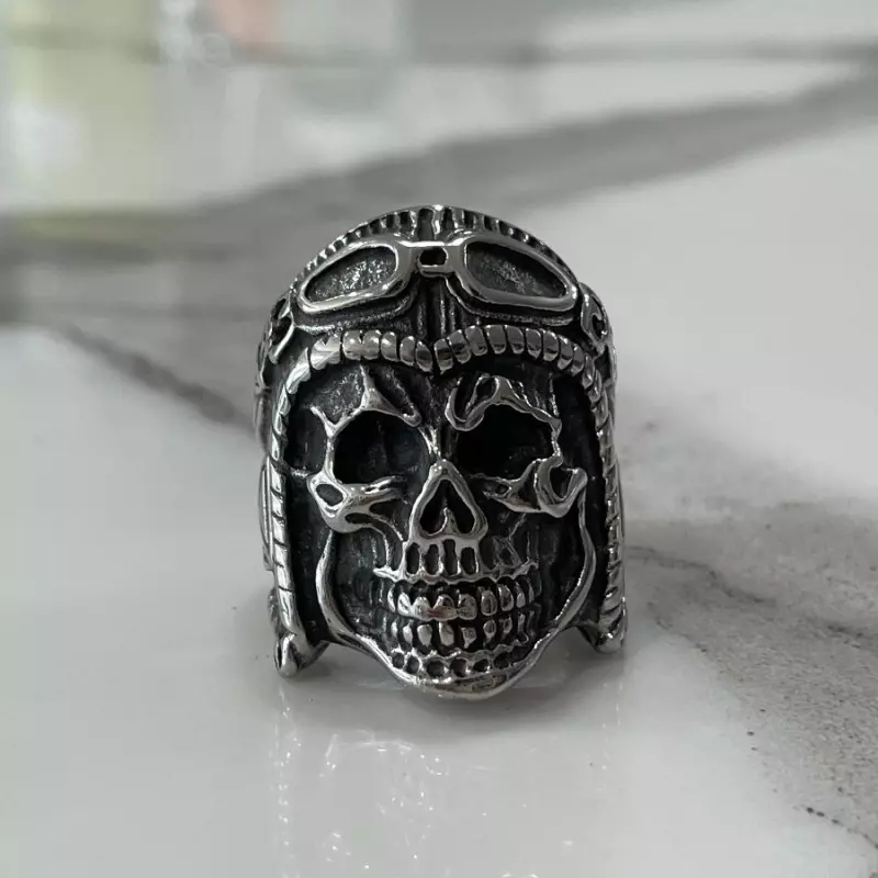 Motorcycle Skull Ring