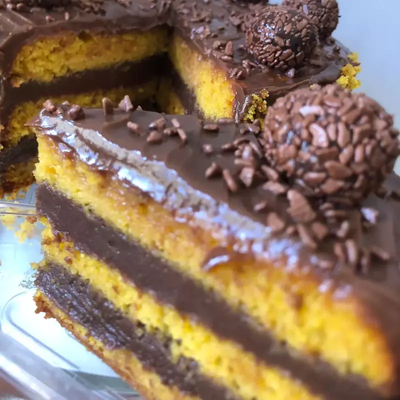 Fatia Cenoura com chocolate