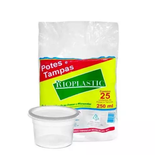 KIT POTE PP RIOPLASTIC 250ML SOB.TAMPA C/25