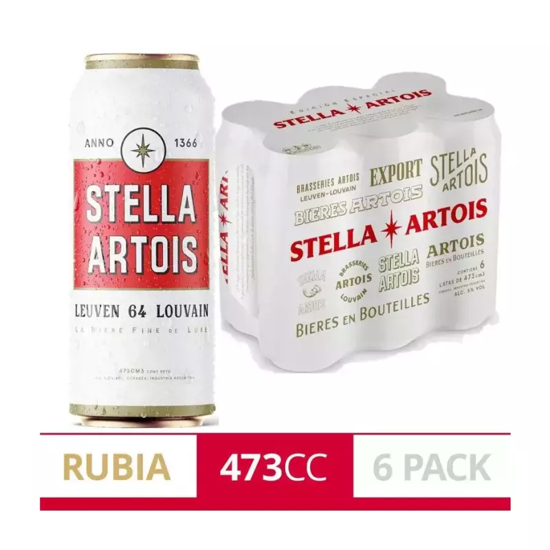 Cerveza Stella Artois 473ml X6