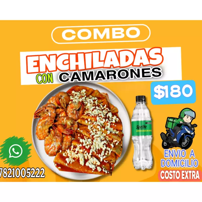 Camarones con Enchiladas