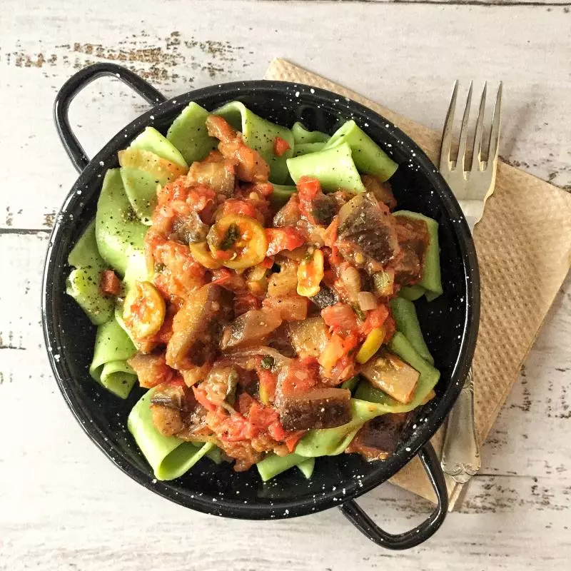 Pappardelle de espinaca