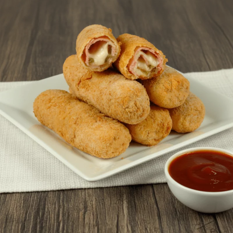 Enrolad. pres/queijo massa macaxeira