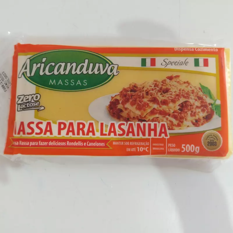 Massa para lasanha Aricanduva 500 g