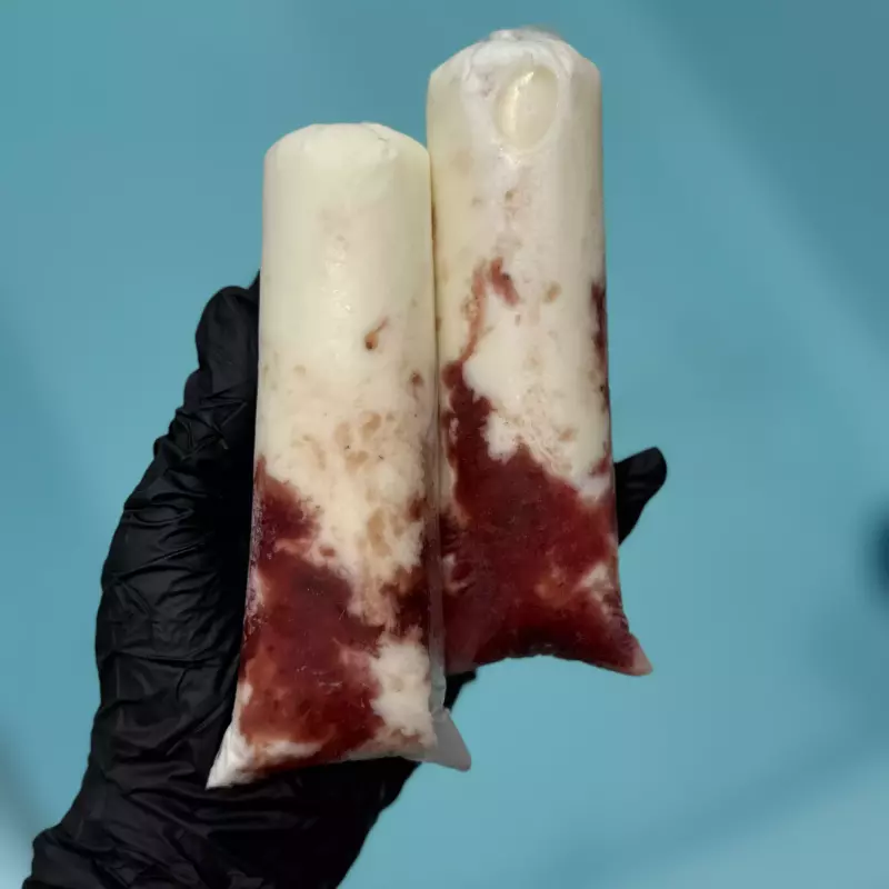 Geladinho de ninho com morango