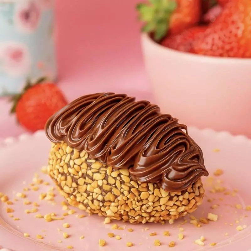 Coxinha de morango 🍓 com amendoim