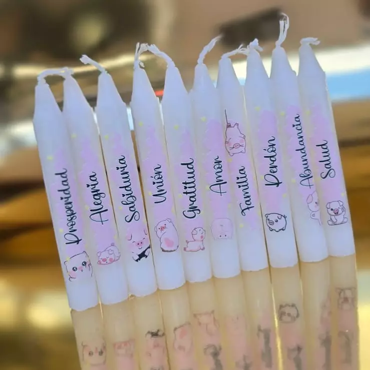 Velas 12cm pte x10 cerditos