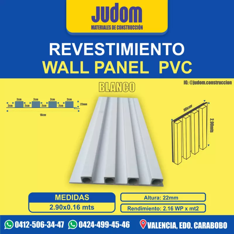 WALL PANEL 2.90x0.16 mts BLANCO