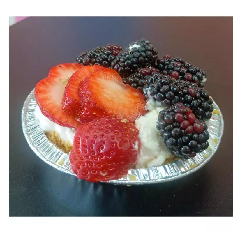 tarta de queso y frutas