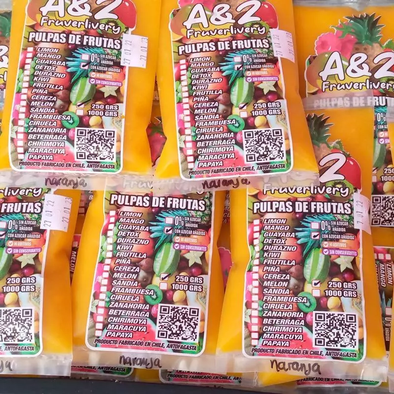 PULPA DE FRUTA ENDULZADA DE 250 GRS