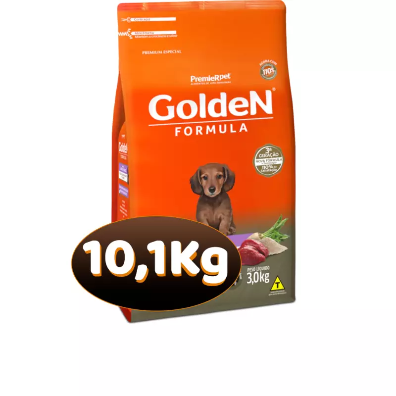 10,1 Kg - GoldeN Filhotes Peq Carne