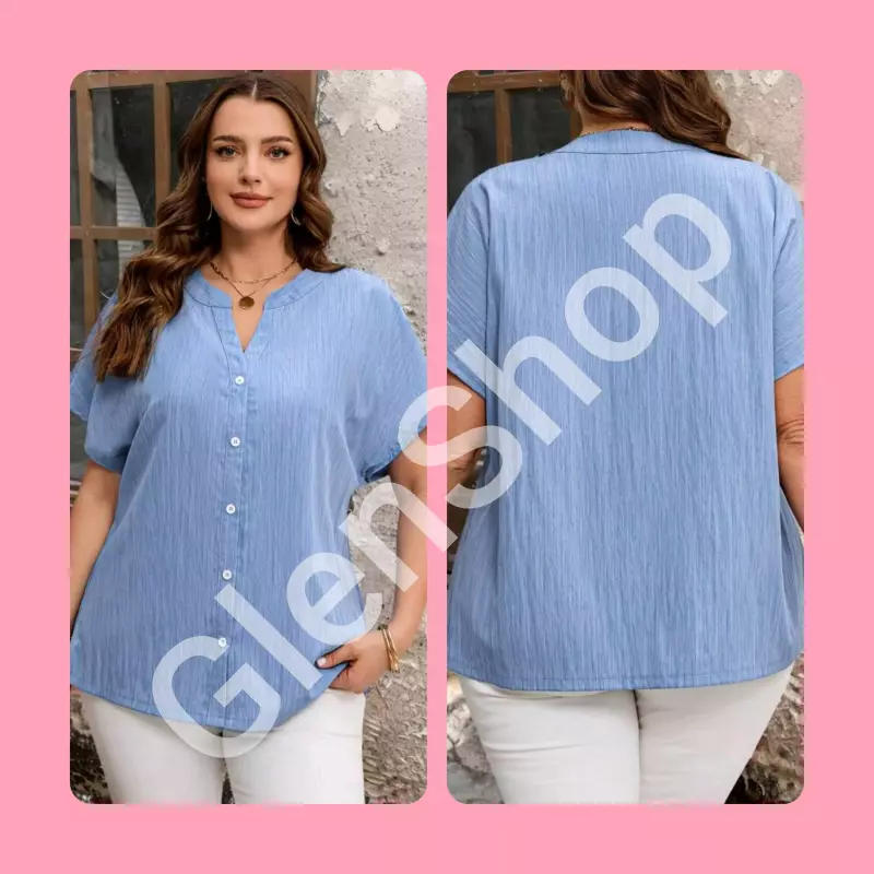 Blusa azul manga corta