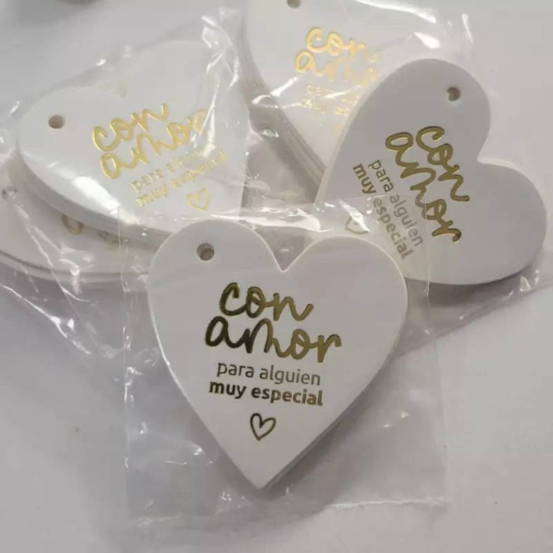 Etiqueta corazón x12