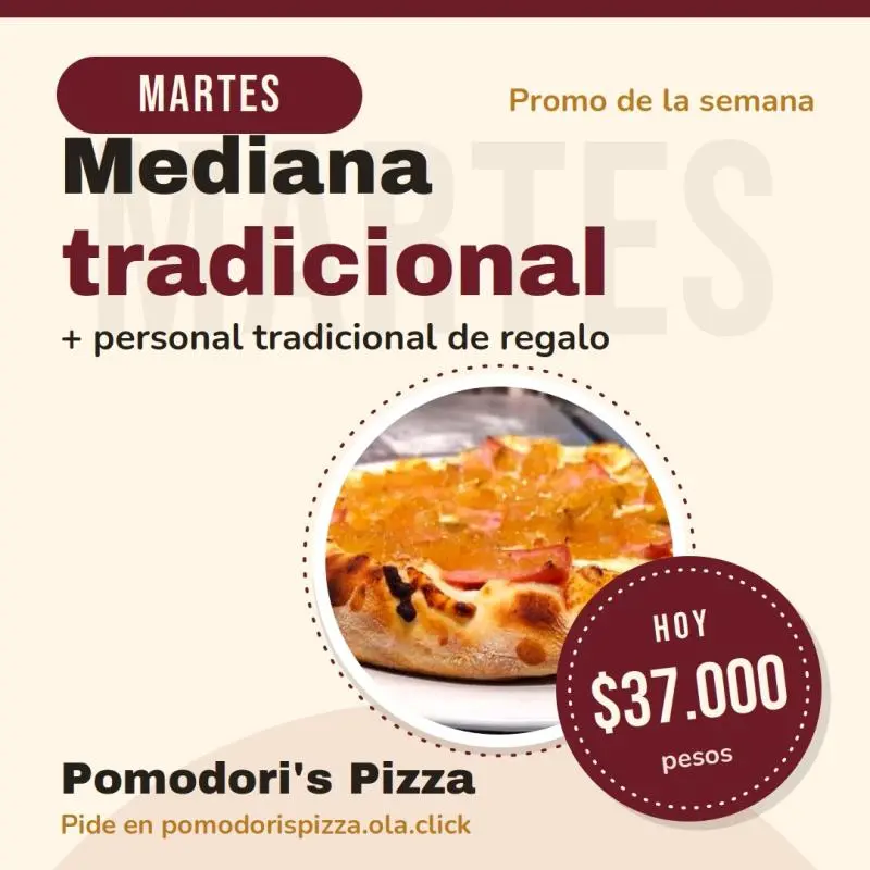 Martes 2 Pizzas 🍕