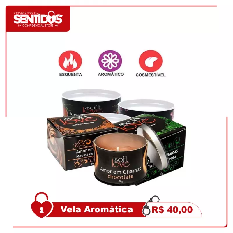 Vela de Massagem Beijável