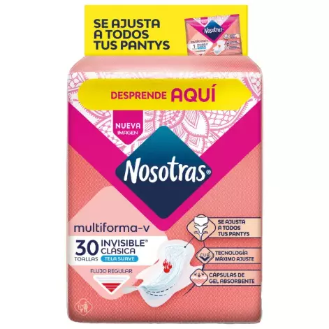 Toallas Nosotras Multiforma Invisibl