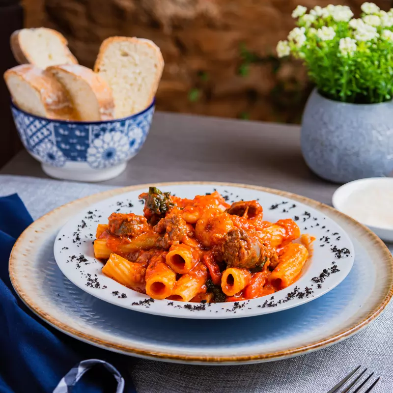 Pasta Gamberi e Salsiccia