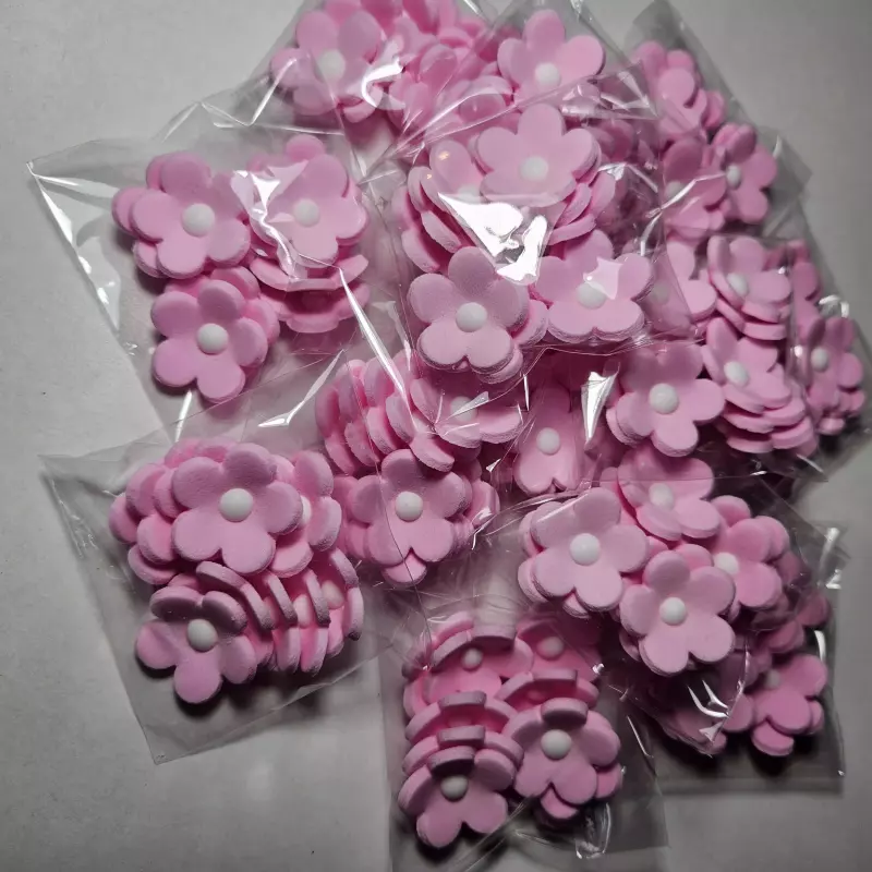 Flor fucsia c/blanco