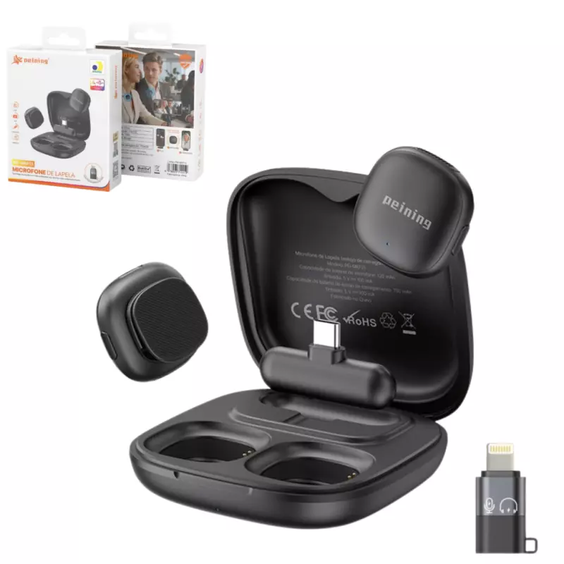 MICROFONE LAPELA TIPO-C PEI-MKF13