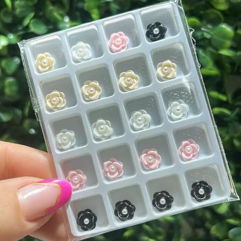 Cartela Flor 3D Coloridos C/10 Par