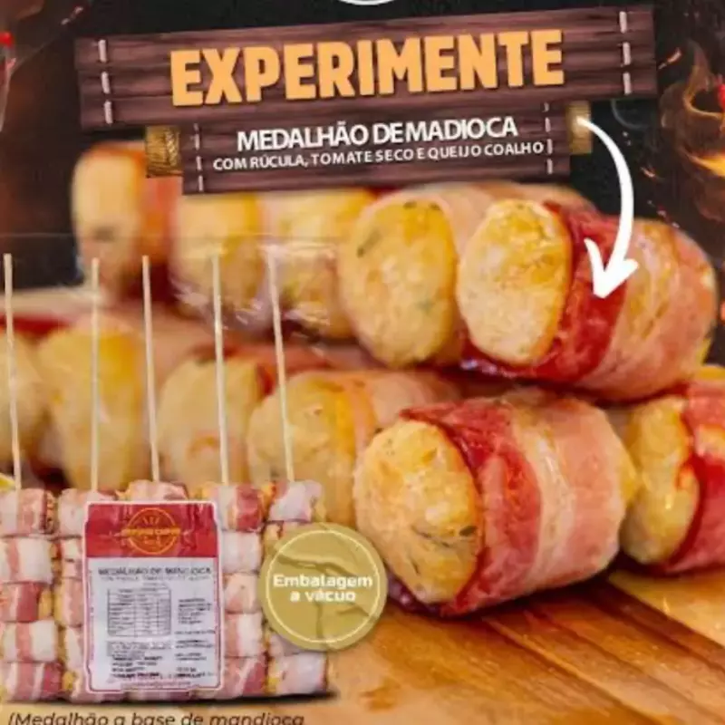 MEDALHÃO MANDIOCA RÚCULA TOMATE SECO