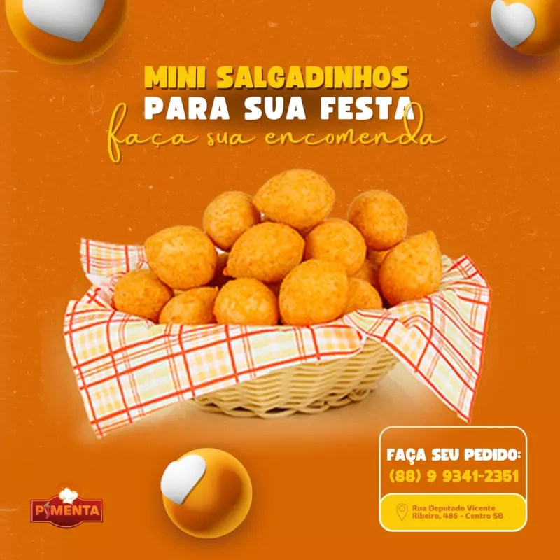 Mine salgados fritos 100 unidades