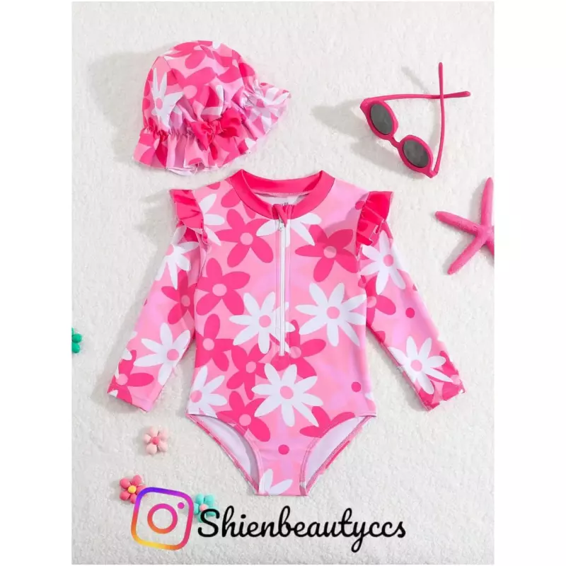 Enterizo de Flores Con Gorrito