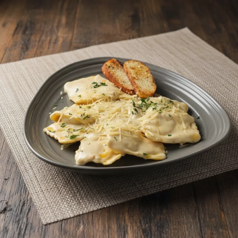 RAVIOLI CON SALSA ALFREDO