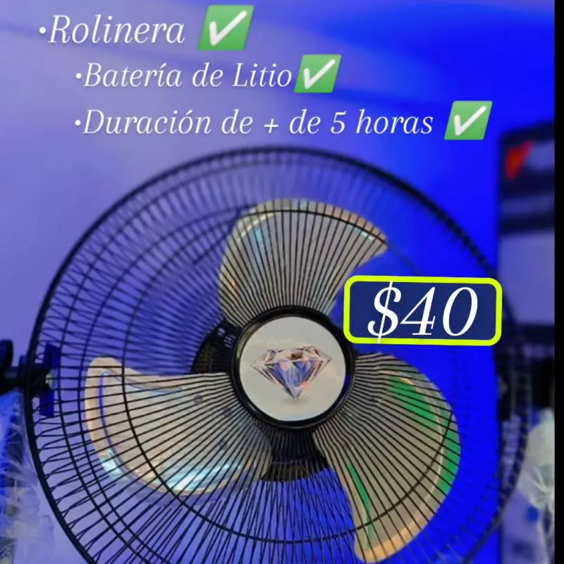 Ventilador recargable. 12"