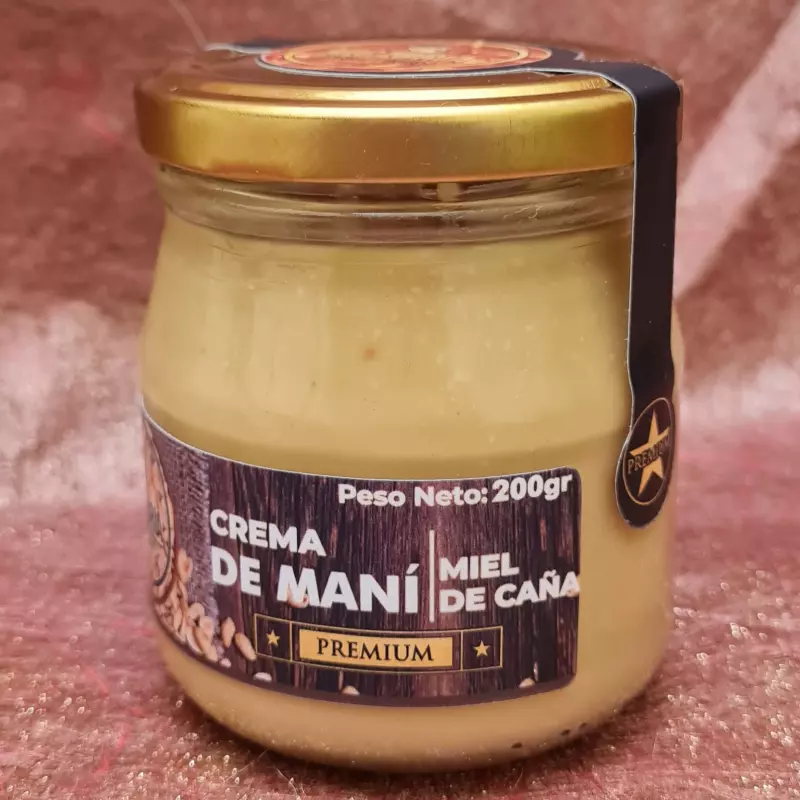 CREMA DE MANI CON MIEL DE CAÑA