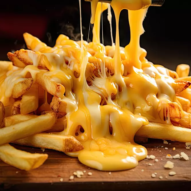 PATATAS FRITAS CON QUESO