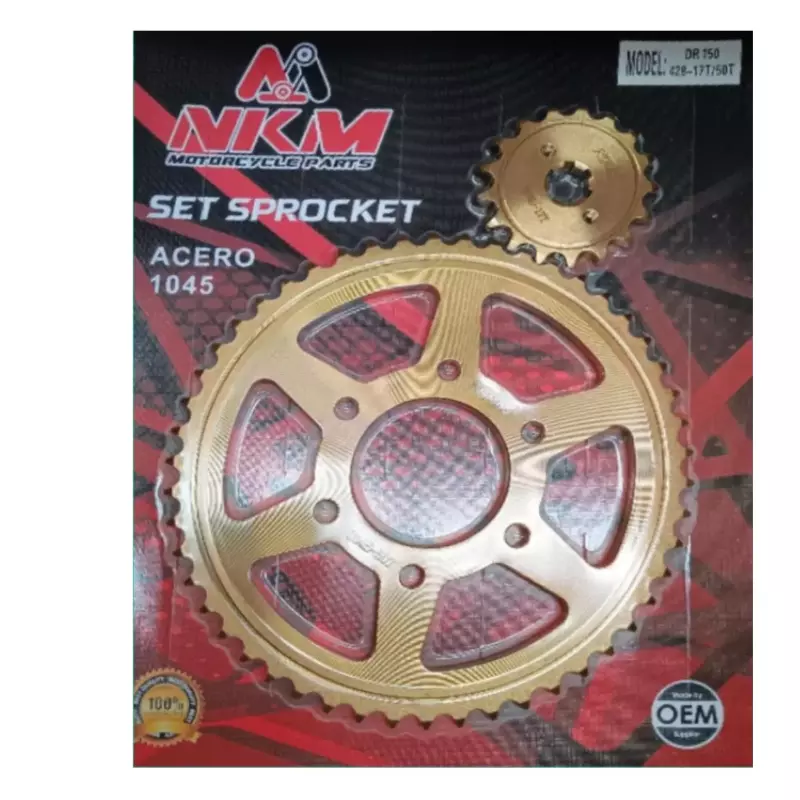 SET SPROCKET DR 150 17X50 ORO NKM