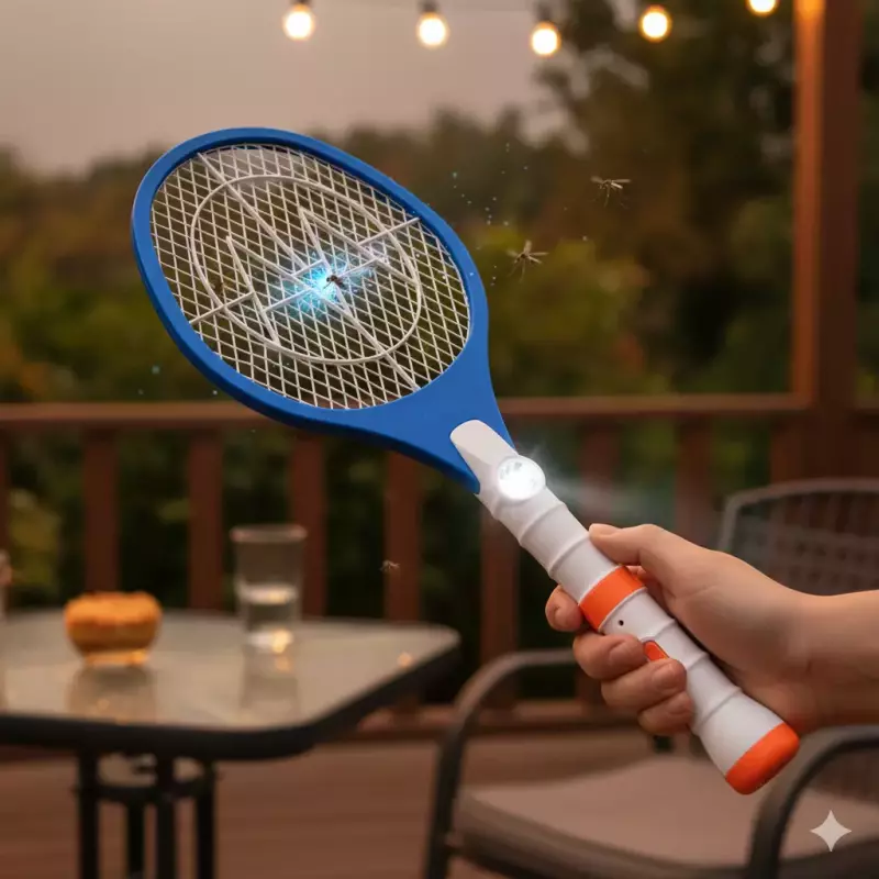 RAQUETA MATA INSECTOS CON LINTERNA