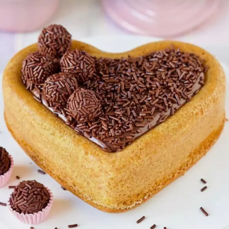 Coração com brigadeiros