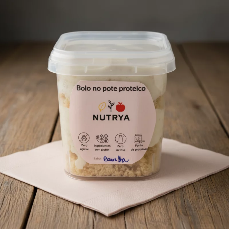 Bolo no pote proteico Baunilha