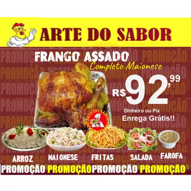 FRANGO ASSADO COM  MAIONESE COMPLETO